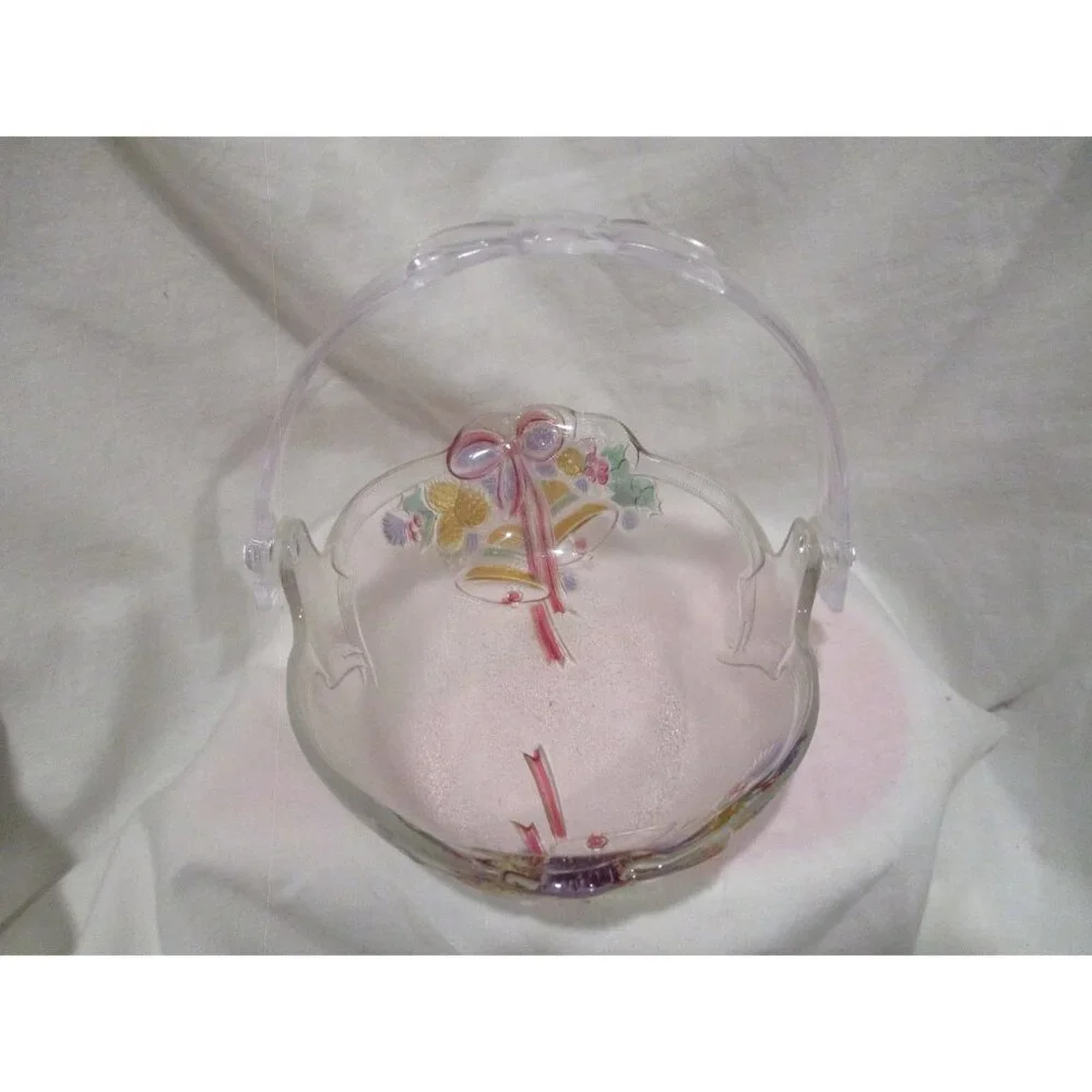 Festive Bells Basket Handle by‎ Mikasa Christmas Holiday glass resin